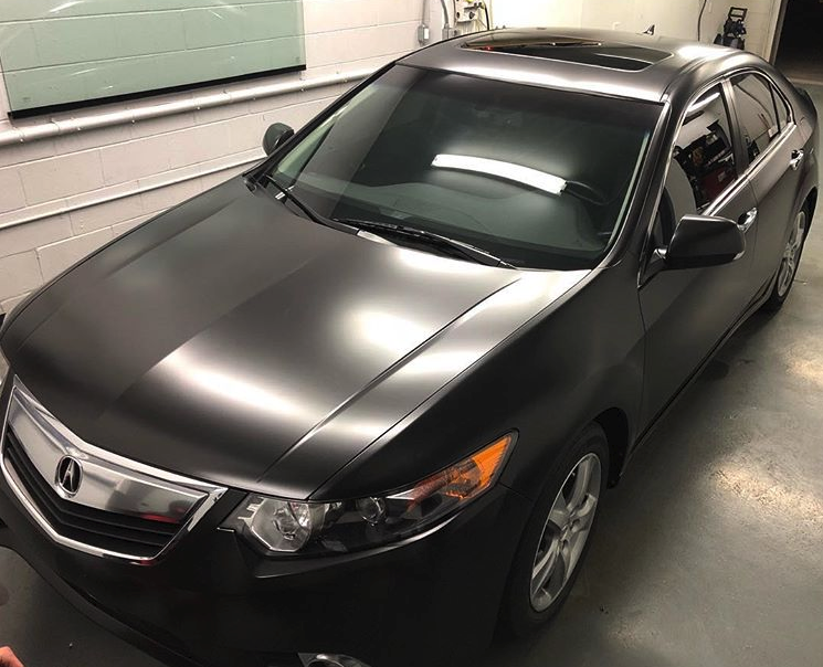 Acura TSX wrapped in satin black finish 3M 1080 Film